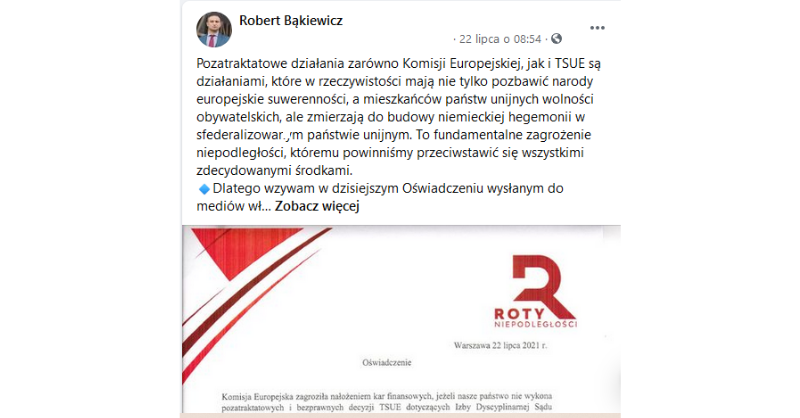 „Obrońmy polską suwerenność” – Oświadczenie